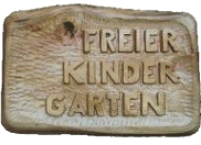 Eingangsschild des freien Kindergartens